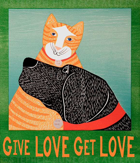 Give Love, Get Love Giclee Print | Dog Mountain, VT - Stephen Huneck