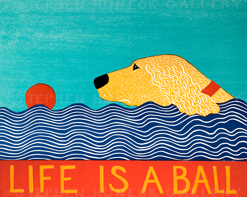 Life is a Ball - Golden Retriever Giclee Print