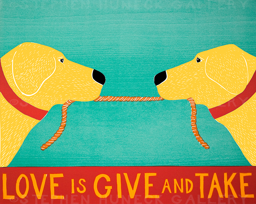 øverst New Zealand overdrive Love is Give and Take Giclee Print | Dog Mountain, VT - Stephen Huneck