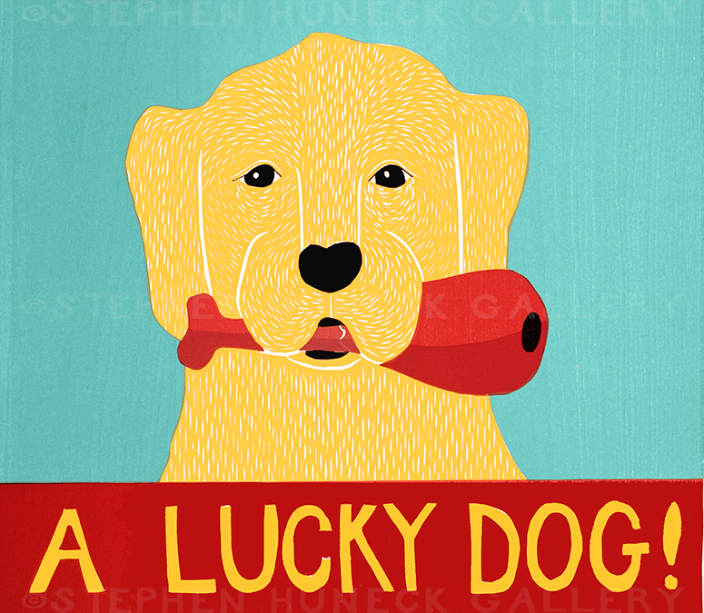 A Lucky Dog Giclee Print Dog Mountain, VT Stephen Huneck