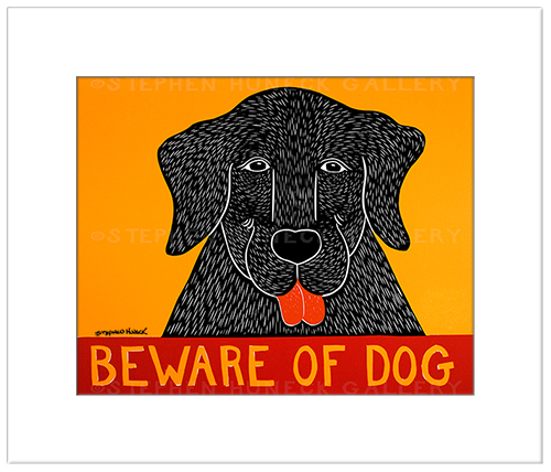 Beware of Dog 24x12 5-Pack Stripes Blue Window Cling CGSignLab Beware of Dog 24x12 5-Pack Stripes Blue Window Cling CGSignLab