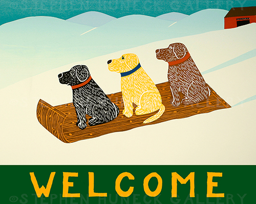 Sled Dogs-Welcome - Giclee Print