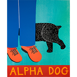 Alpha Dog - Original Woodcut