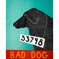 Bad Dog 53798 - Original Woodcut