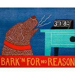Bark'n for No Reason - Original Woodcut