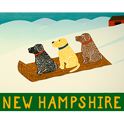 Sled Dogs-New Hampshire - Giclee Print