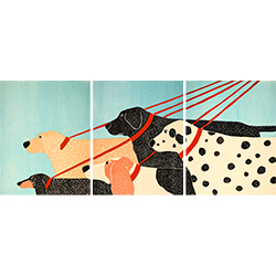 Dog Walker - Triptych Print
