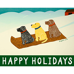 Happy Holidays Sled Dogs - Card Set