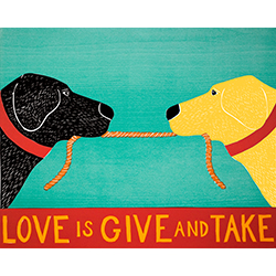 Love is Give and Take - Original Woodcut
