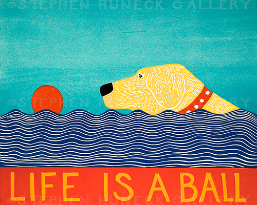 Poster Print "Life Is A Ball Golden" 