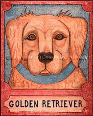 Golden Retriever - Crayon Giclee