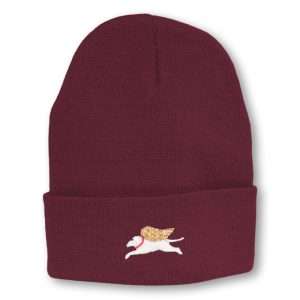 Burgundy Angel Dog Knit Hat