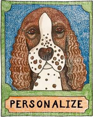 Spaniel - Customizable  Crayon Giclee