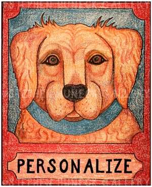 Golden Retriever - Customizable Crayon Giclee