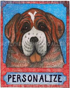 St. Bernard - Customizable Crayon Giclee