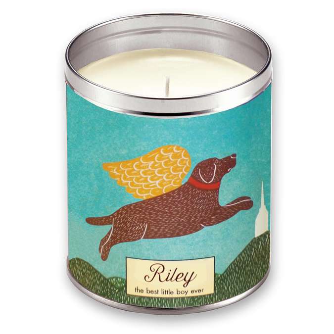 Angel Dog Personalized Memorial - Candle