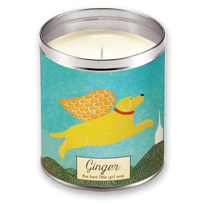 Angel Dog Personalized Memorial - Candle