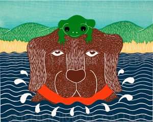 Frog - Original Woodcut