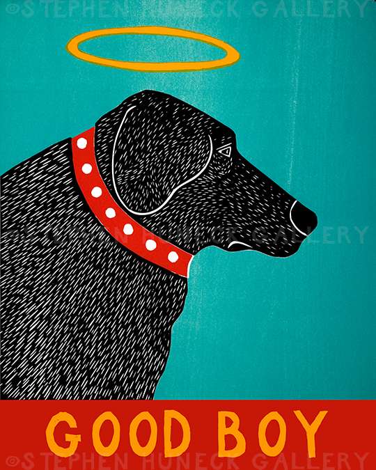 Good Boy - Original Woodcut