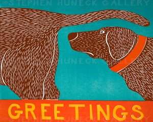 Greetings - Original Woodcut