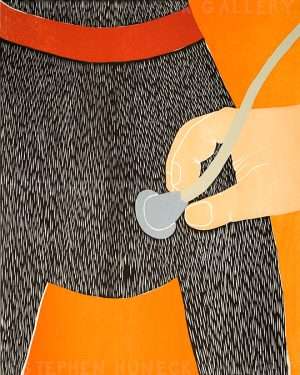 Heart Exam - Original Woodcut