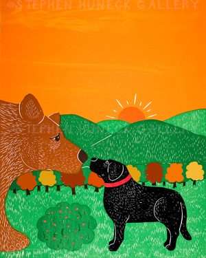 I Meet a Bear-Autumn - Giclee Print
