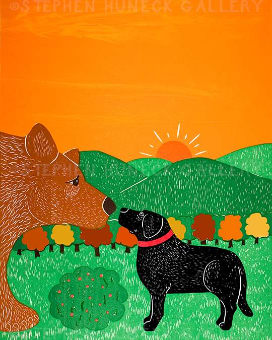 I Meet a Bear-Autumn - Giclee Print