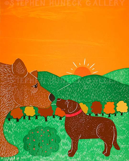 I Meet a Bear-Autumn - Giclee Print