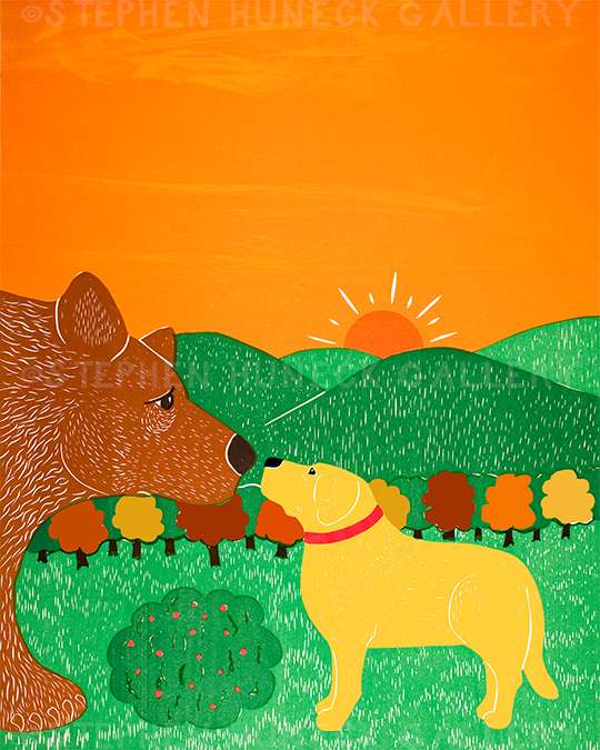 I Meet a Bear-Autumn - Giclee Print