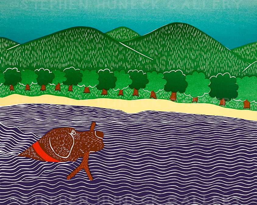 I Like Sticks - Original Woodcut