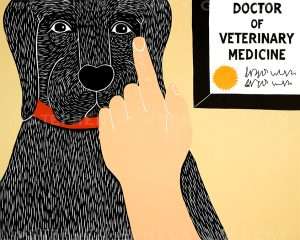 Listen to Your Vet - Original Woodcut