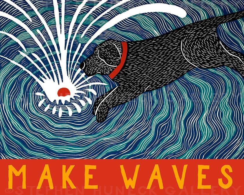 Make Waves - Original Woodcut