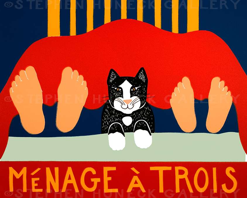 Menage a Trois-Cat - Giclee Print