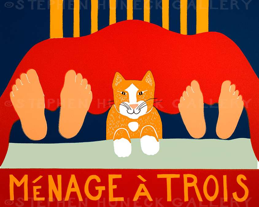 Menage a Trois-Cat - Giclee Print