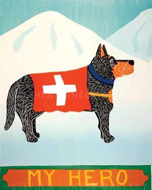My Hero-Shepherd - Original Woodcut