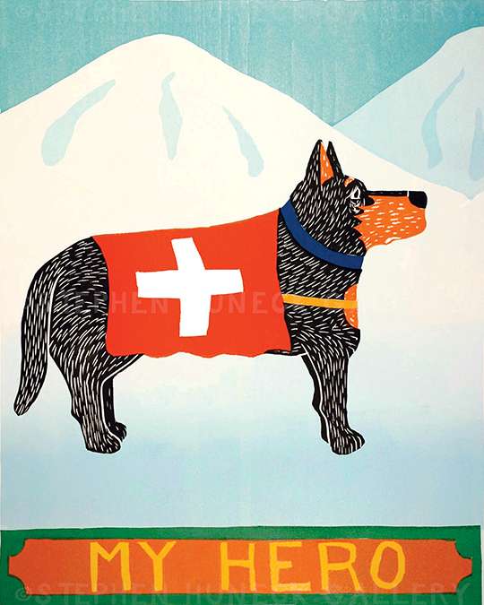 My Hero-Shepherd - Original Woodcut