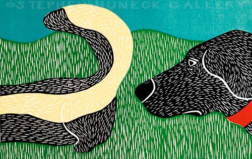 Nature Walk-Bad Dog - Medium Woodcut