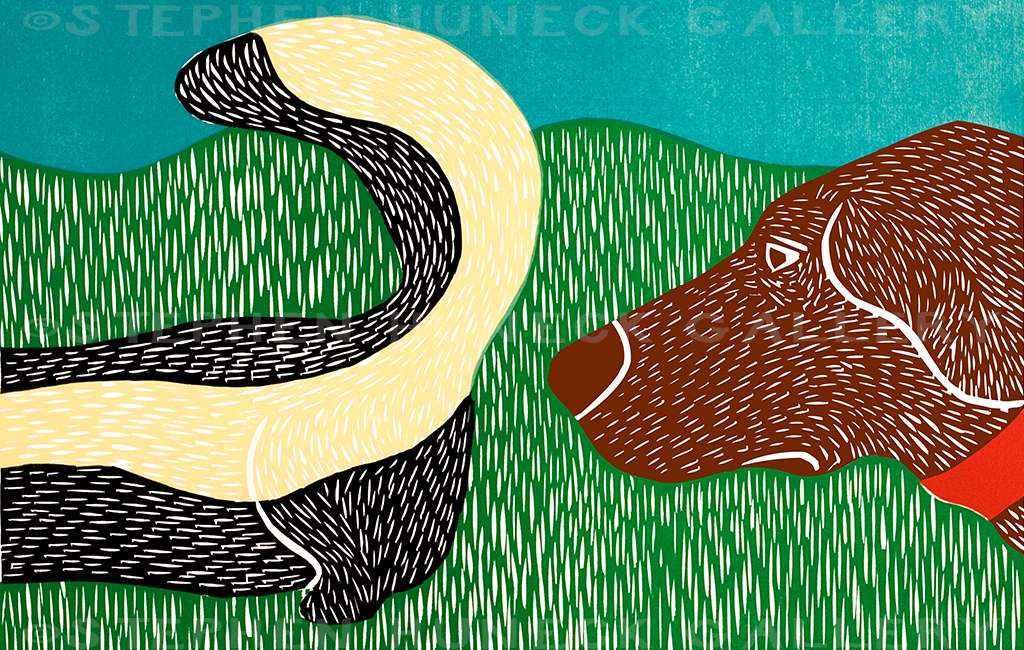 Nature Walk-Bad Dog - Medium Woodcut