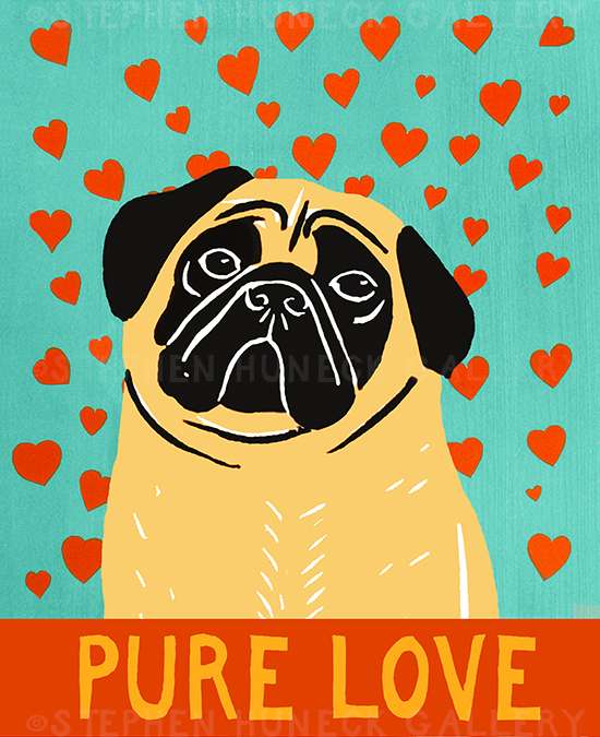 Pure Love-Fawn Pug - Giclee Print