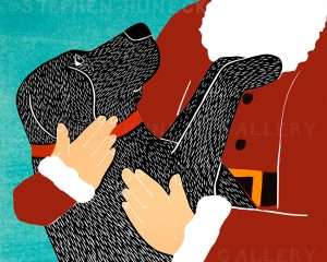 Santa Snuggles - Giclee Print