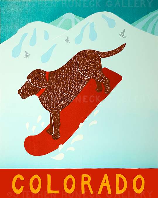Snowboard-Colorado - Giclee Print