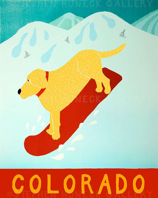 Snowboard-Colorado - Giclee Print