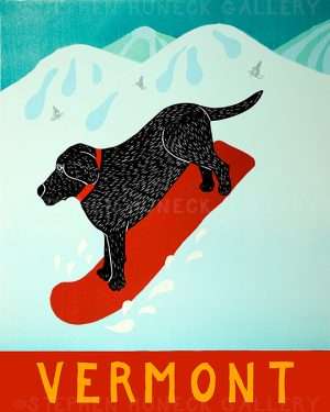 Snowboard-Vermont - Giclee Print