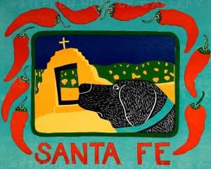 Santa Fe - Original Woodcut