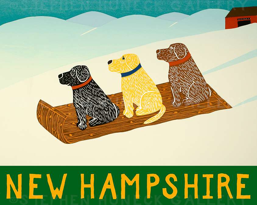 Sled Dogs-New Hampshire - Giclee Print