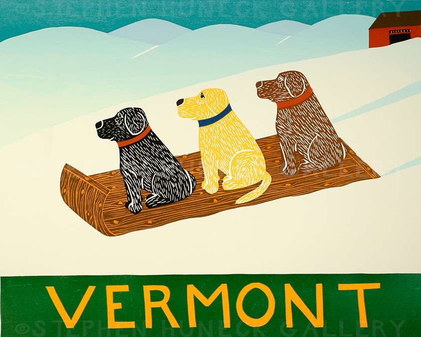 Sled Dogs-Vermont - Giclee Print