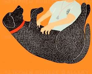 Vet Exam - Original Woodcut