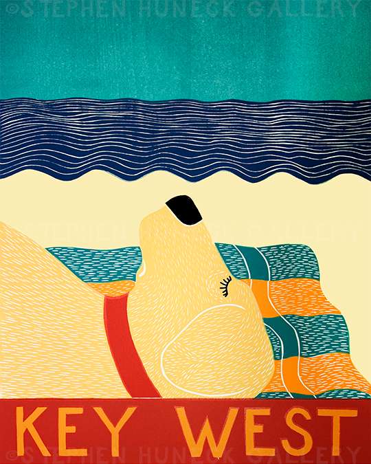 Beach Dog-Key West - Giclee Print