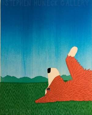 Day Dreaming-Border Collie - Original Woodcut