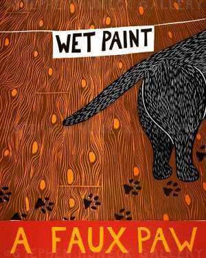 A Faux Paw - Original Woodcut